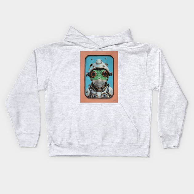 Space Oddity | Interstellar Frog: Ground Control To Major Froggie | Astro Toad Original Painting by Tyler Tilley Kids Hoodie by Tiger Picasso